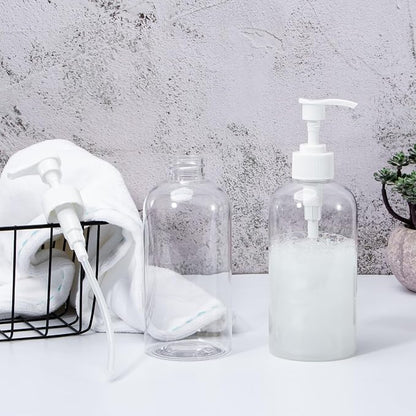 Yebeauty Plastic Pump Bottle, 3 Pack 13.5oz/400ml Stylish Shampoo Bottles - Image 8