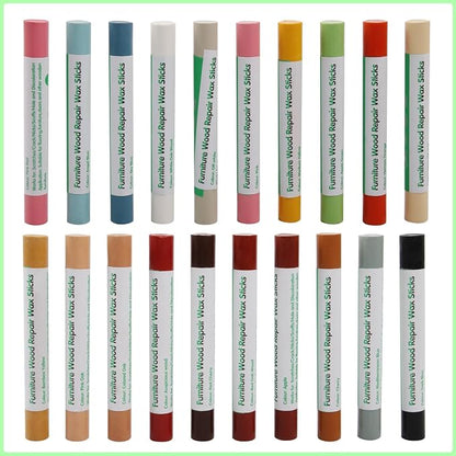 Furniture Markers Touch Up, 20 Colors Wood Filler Sticks, Wood Wax Crayons - Image 8