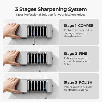 Narcissus Knife Sharpener, 3 Stages Diamond Electric Knife Sharpener - Image 5