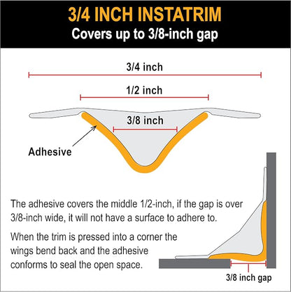 InstaTrim Bronze New & Improved Caulk Trim, 3/4" by 10 ft, Water-Resistant - Image 4
