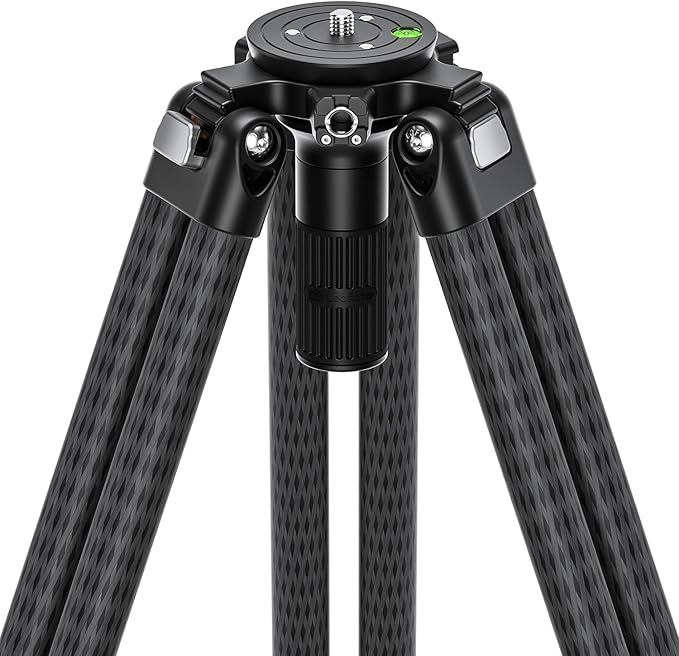 Leofoto LVC-253C+BV-20 Video Tripod, Twin Leg, Integrated Bowl, Leveling Base with Handle, 3 Leg Sections, Fluid Head Set, Lever Release Clamp