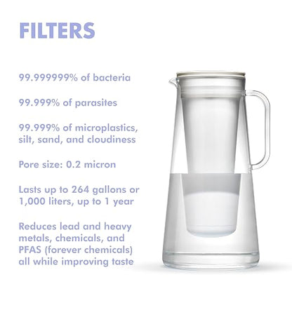 LifeStraw Home Pitcher BPA Free Plastic 7 Cup Stormy Blue - Image 4
