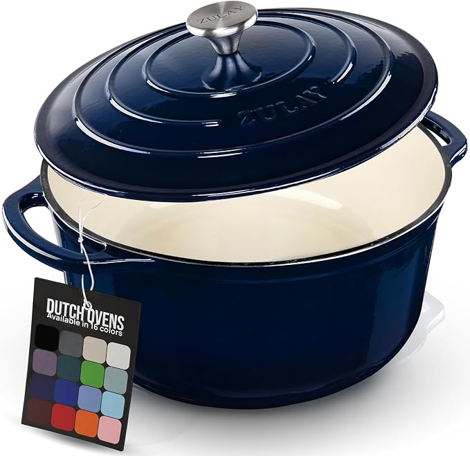 Zulay Kitchen 6 Quart Enameled Cast Iron Dutch Oven Pot by ZulayKitchen