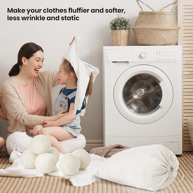 Roowest 46 Pcs Wool Dryer Balls Set Reusable Laundry Wool Balls - Image 7