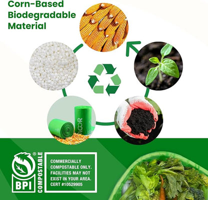 1.6 Gallon Compostable Food Scrap Bags Handle Tie - Image 7