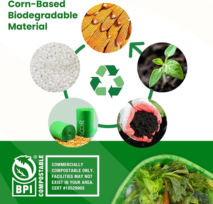 3 Gallon Compostable Trash Bags, 100 Bags Compost Bags - Image 7