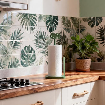 Leinuosen Monstera Leaves Paper Towel Holder Tropical Monstera Wooden Paper - Image 6