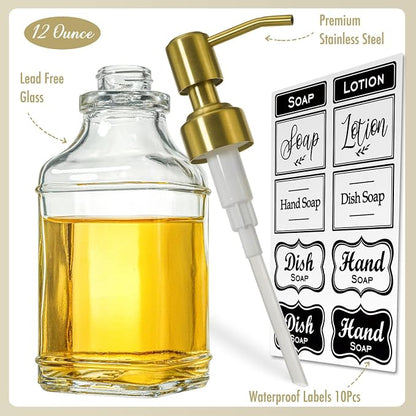 JASAI Antique Square Glass Soap Dispenser - Image 2