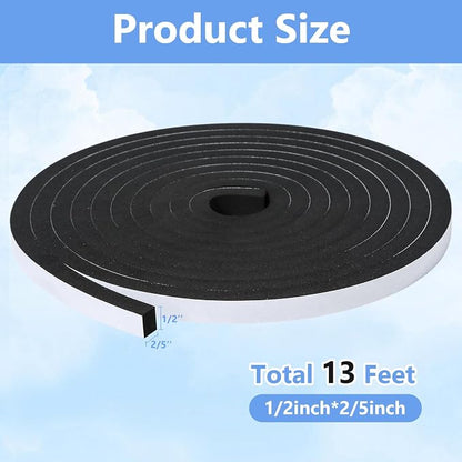 Weather Stripping Door Seal Strip- 1/2 Inch X 2/5 Inch X 13Feet, Strong Adhesive - Image 2