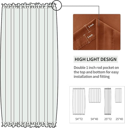 DWCN French Door Curtains – Rod Pocket Thermal Blackout Curtain - Image 3