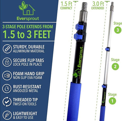 EVERSPROUT 1.5-to-3 Foot Swivel Squeegee and Microfiber Window Scrubber | - Image 6