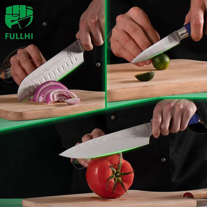 FULLHI Knife Set with Magnetic Knife Block Holder, German Stainless Steel chef - Image 4