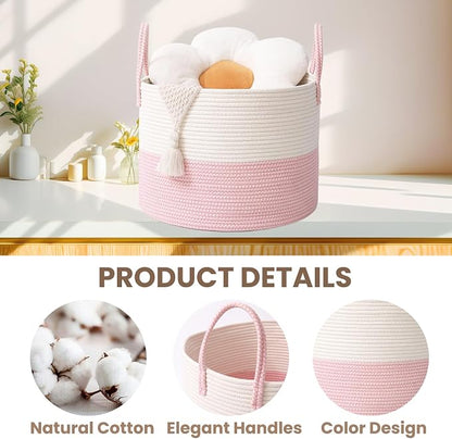 Woven Blanket Basket, 65L Large Rope Storage Bin - Image 3