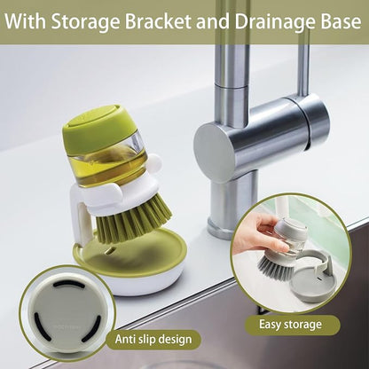 Soap Dispenser Dish Brush Palm Brush Scrub Brush Equipped - Image 5
