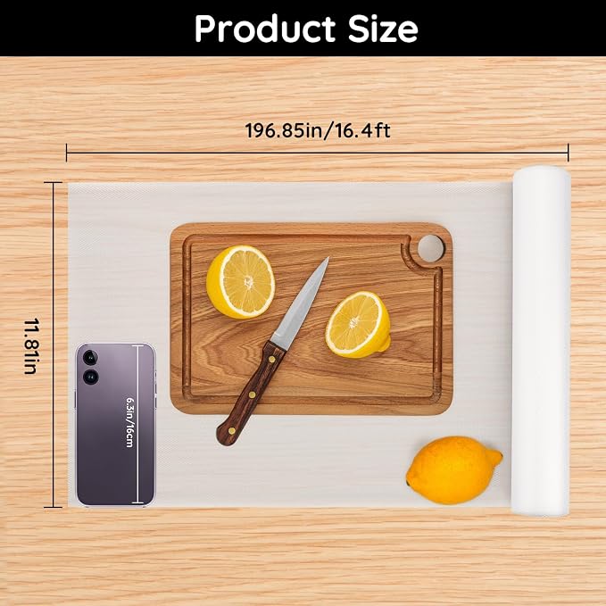 Drawer Liner, 11.8" W x 197" L x 0.02" T, Shelf Liner Non Adhesive, Non Slip - Image 2
