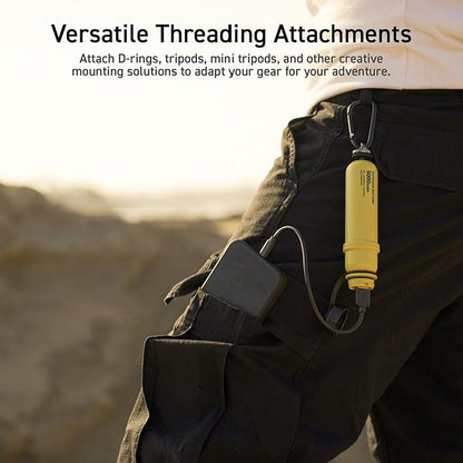 ELECOM NESTOUT Rugged Power Bank, 15000mAh Outdoor Charger, 32W USB-C Fast Charging PD, Waterproof IP67, Durable Shockproof, Battery Pack for iPhone Tablet Hiking Travel Camping (Beige, 15000mAh)