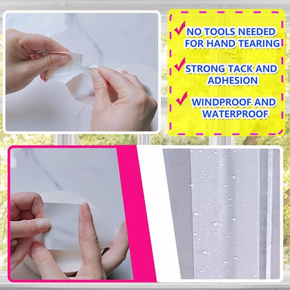 White Window Weather Sealing Tape 2Inch X 65Ft, Window AC Seal Air Conditioner - Image 2