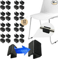 Rectangle U Shaped Chair Leg Tips Cap with Felt Pads,Furniture Feet Protector Slide Smoothly Glides,Protect Hardwood Floor No Scratches No Noise,Fit 16mm(5/8inch) Diameter Tubular Legs (Black 32PCS)