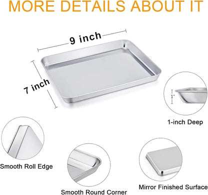 TeamFar 9'' x 7'' x 1'' Toaster Oven Pan - Image 2