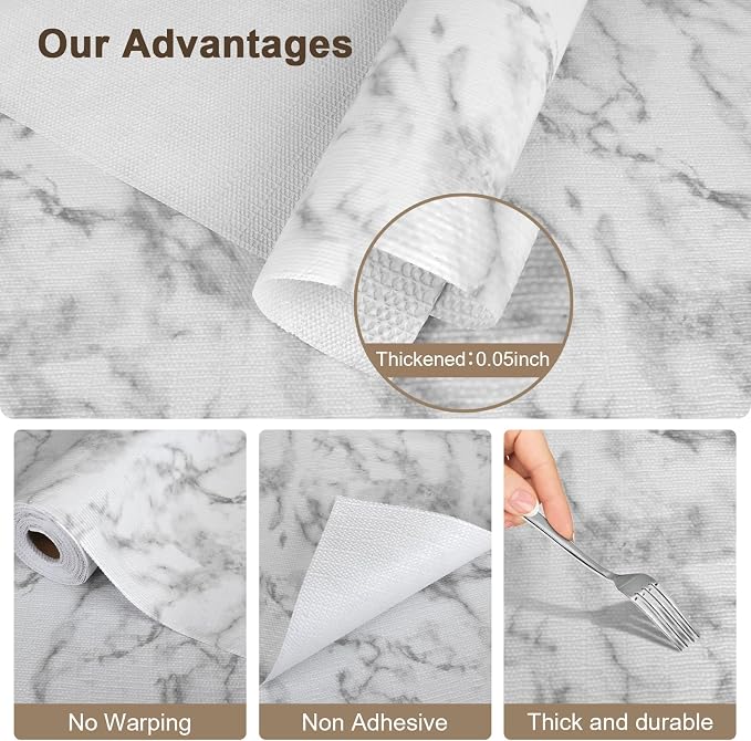 OcePor Non-Adhesive Drawer and Shelf Liner 12IN x 20FT，Non Slip Cabinet and - Image 4