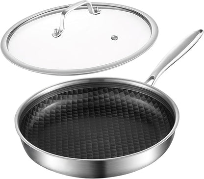DELARLO 10 inch Tri-Ply Stainless Steel Frying Pan by DELARLOCOOKWARE