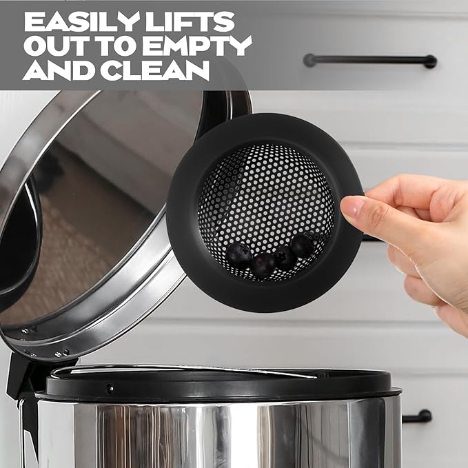 Retisee 2 Pcs Sink Strainer Stainless Steel Kitchen Sink Drain Strainer Basket Cover Mesh Hair Food Catcher, Large Wide Rim of 4.4 Diameter(Matte Black)