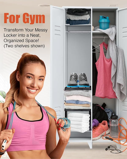 Piffny Locker Organizer Shelf， Adjustable Width and Height, Ideal Locker - Image 4