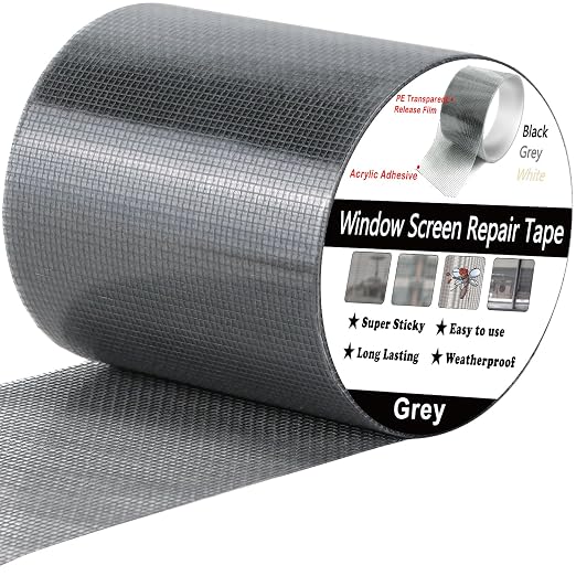 wohohoho Window Screen Repair Tape, 2 in X 40 FT Gray Screen Patch Repair Kit by wohohoho