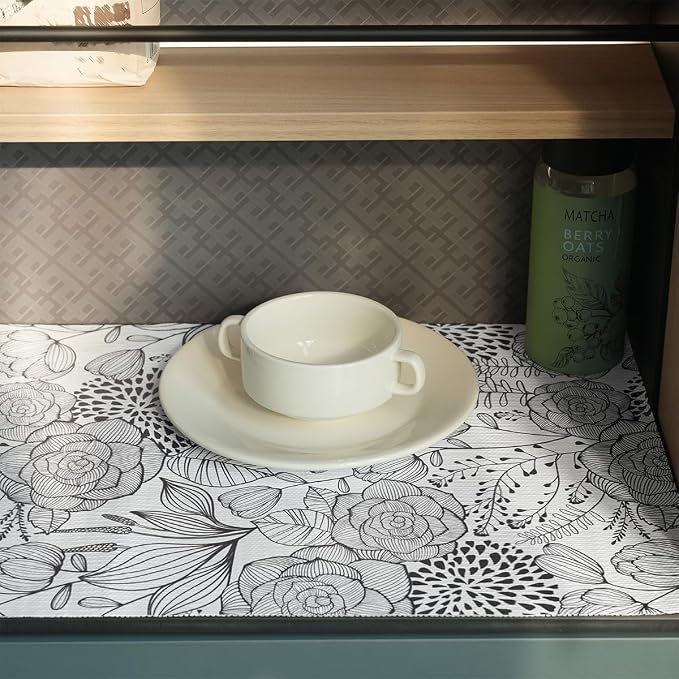 Floral Drawer and Shelf Liner for Kitchen 12IN x 20FT, Non-Adhesive and Strong - Image 9