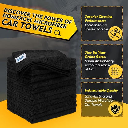 HOMEXCEL Microfiber Cleaning Cloth 20 Pack 11.5 x 11.5 inch Microfiber Towels - Image 2