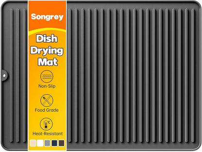 Songrey 24" x 18" Silicone Dish Drying Mat, Kitchen Counter Drying Pad by Unknown