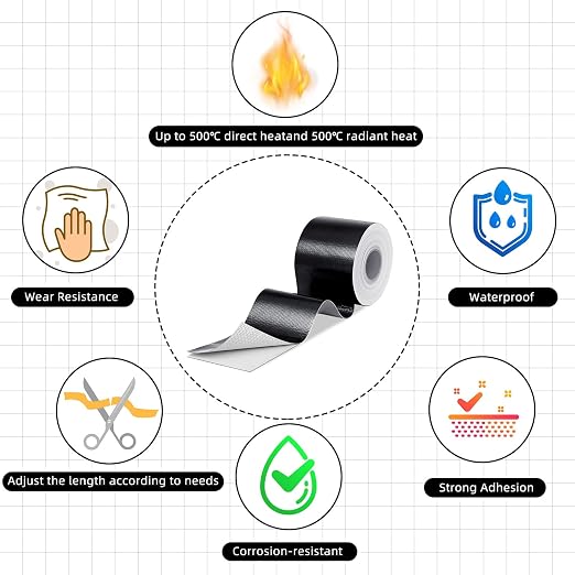 Zonon 2 Rolls Aluminum Foil Tape Heat Shield Tape Barrier Adhesive Reflective - Image 2