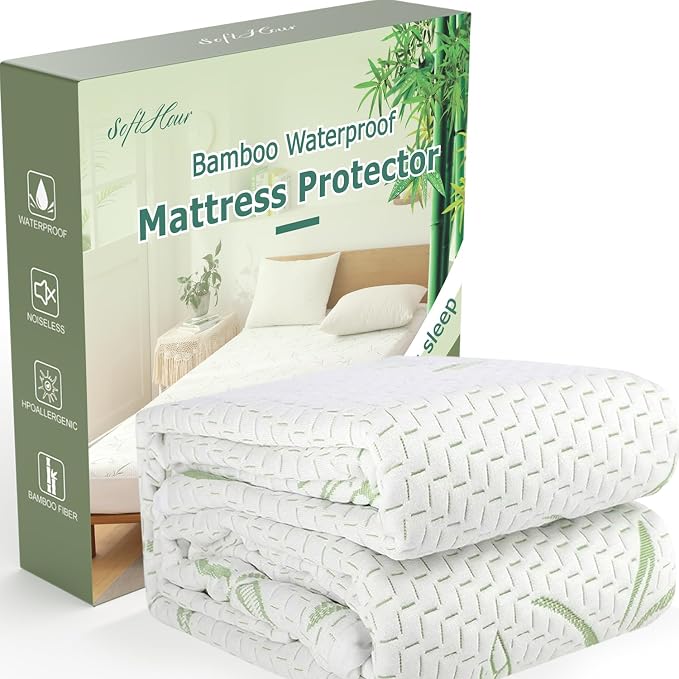 Full Size Mattress Protector Waterproof Mattress Pad Washable Bamboo Rayon by SoftHour