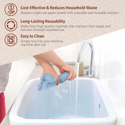 H4N Microfiber Cleaning Cloth Roll, 85 Pack Micro Fiber Wash Cloths - Image 5