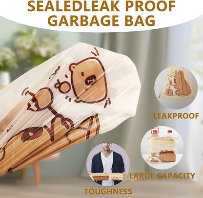 VOK 8 Gallon Trash Bags with Capybara Printed, Drawstring Medium Garbage Bags - Image 5