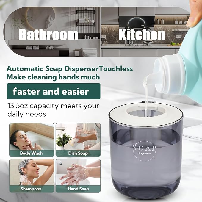 2 Pack Automatic Soap Dispenser, Touchless Automatic Liquid Soap Dispenser - Image 6