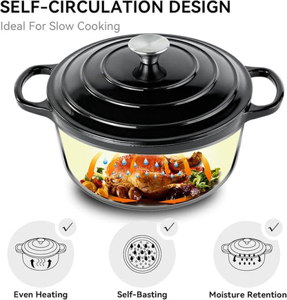Miereirl 6 Quart Enameled Dutch Oven Pot - Image 4
