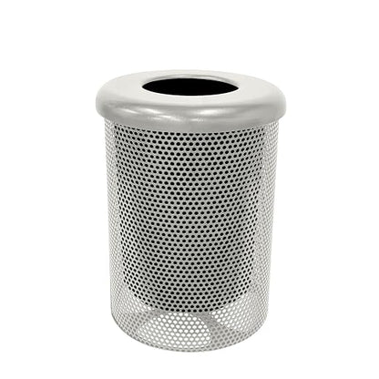 COATEDOUTDOORFURNITURE RFT-P-TXTGRY Heavy Duty Round Trash Receptacle by CoatedOutdoorFurniture