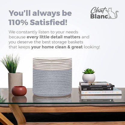 CHAT BLANC Cotton Rope Baskets for Organizing | Storage Baskets for Shelves | - Image 8