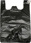 YYaaloa 100 pcs Black Trash Bags with Handles - 14x22 Super Thick 1.8mil Plastic Rubbish Bags for Office, Picnic, Kitchen, Bulk Use
