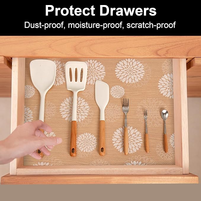 Cooyes Shelf Liners for Kitchen Cabinets Waterproof & Oil-Proof Kitchen - Image 3