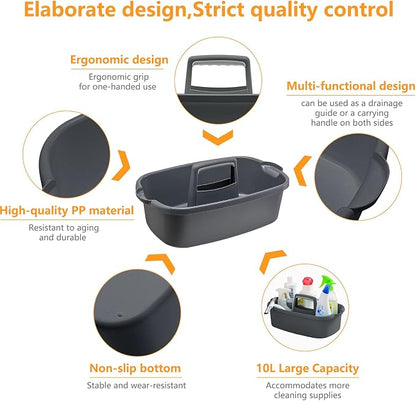 2-Pack Multi-Purpose Plastic Cleaning Caddy - Image 3
