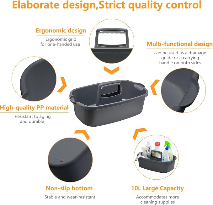 Multi-Purpose Plastic Cleaning Caddy - Image 3