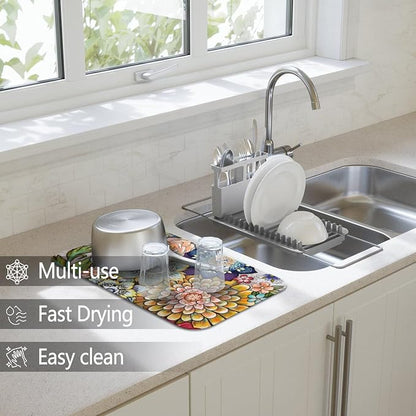 Dish Drying Mat for Kitchen Counter 2 Pack - Image 2