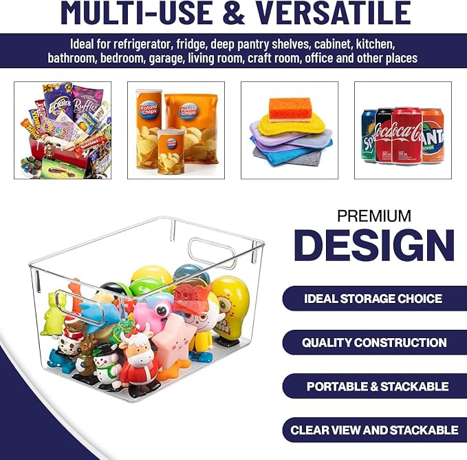 Clear Plastic Storage Bins, Pantry Organizers and Storage Containers Fridge - Image 5