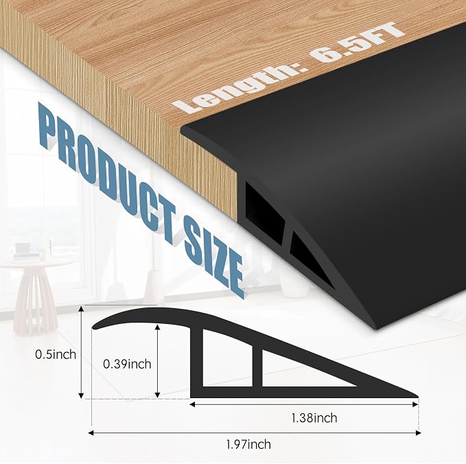 Floor Transition Strip Door Threshold 79" Floor Transition Reducer Trim on The - Image 2