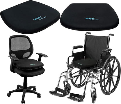 Sojoy Coccyx Gel Seat Cushion- Orthopedic Memory Foam Chair Cushions for Home Kitchen Office Desk Car Truck Airplane (Black)