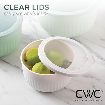 COOK WITH COLOR Prep Bowls with Lids- Wide and Deep Nesting Plastic Small - Image 5