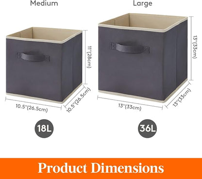 Lifewit Collapsible Fabric Storage Cubes Bins Set 11 Inch, Foldable Cubby - Image 2