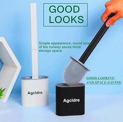 Toilet Brush with Holder Silicone Toilet Brush and Cleaning Brush - Image 3